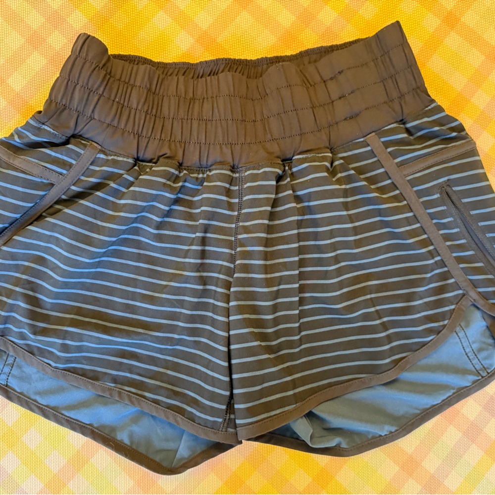 Striped Black and Blue Athletic Shorts